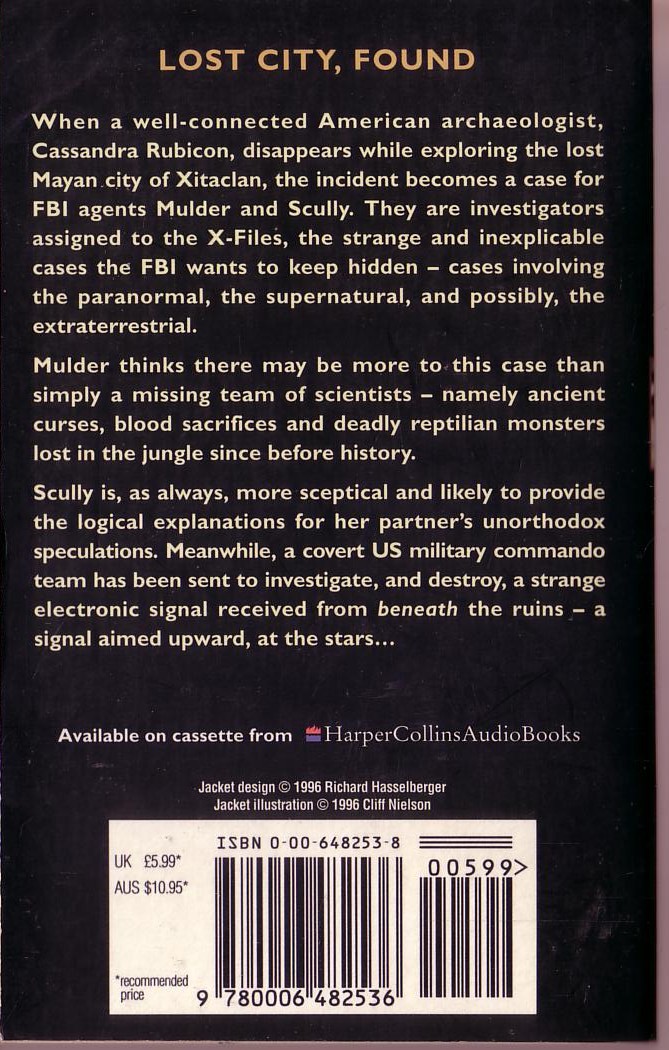Kevin J. Anderson  THE X FILES: RUINS magnified rear book cover image