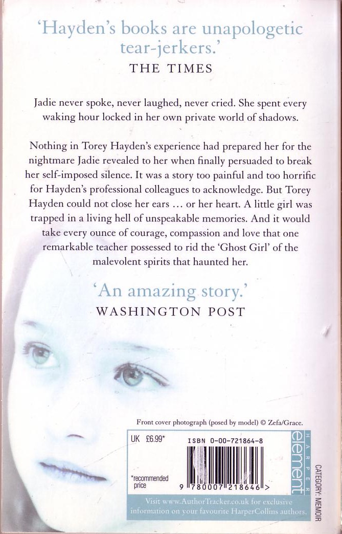Torey Hayden  GHOST GIRL magnified rear book cover image