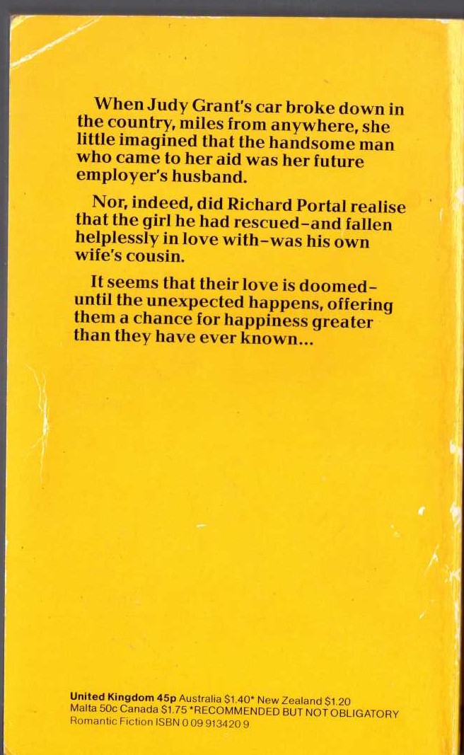 Denise Robins  KISS OF YOUTH magnified rear book cover image