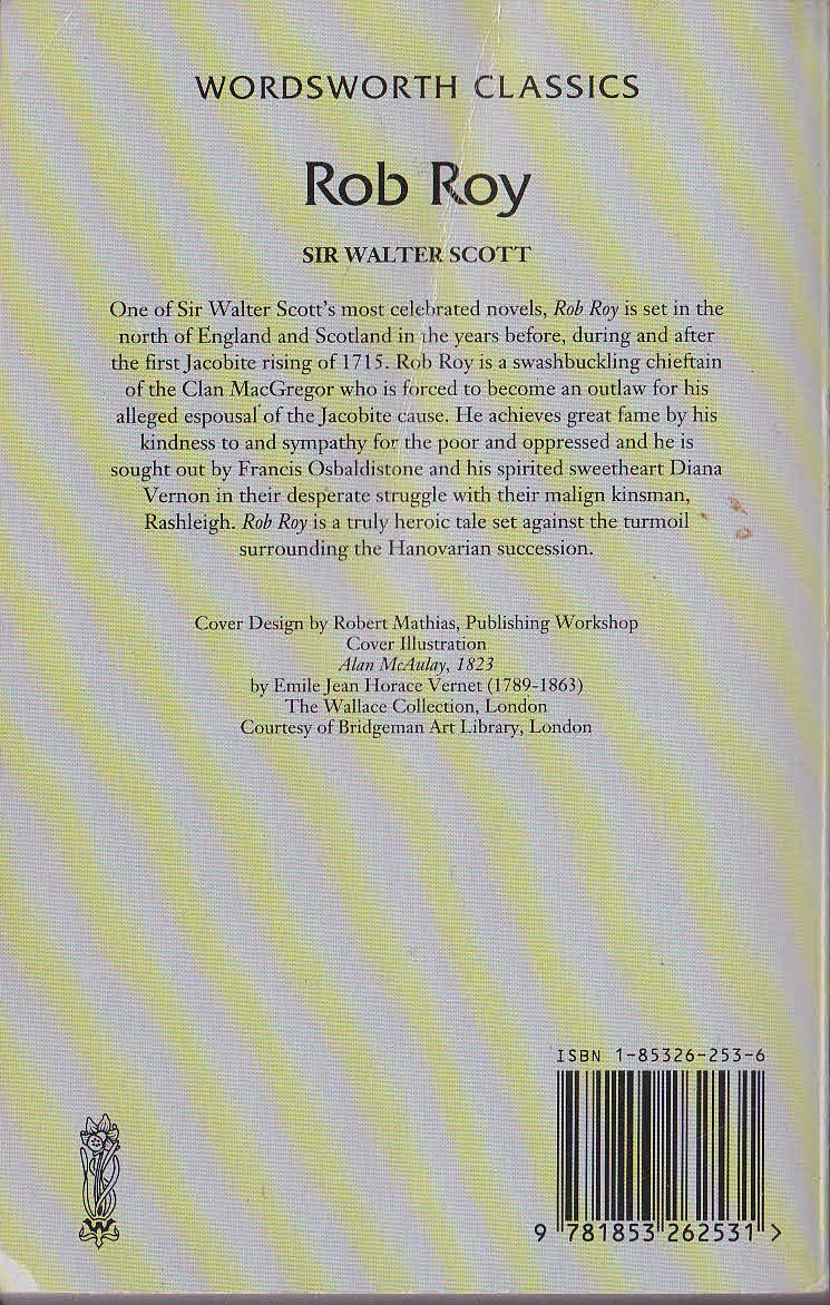 Sir Walter Scott  ROB ROY magnified rear book cover image