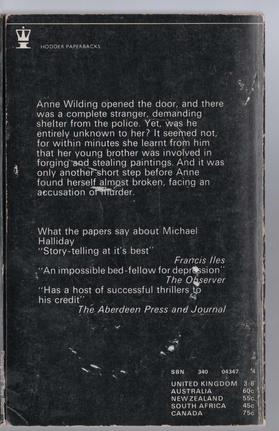 Michael Halliday  GUILT OF INNOCENCE magnified rear book cover image