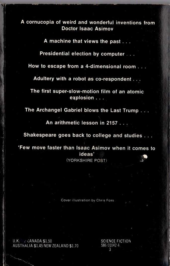 Isaac Asimov  EARTH IS ROOM ENOUGH magnified rear book cover image