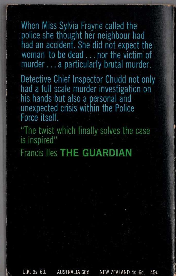 Michael Underwood  A CRIME APART magnified rear book cover image