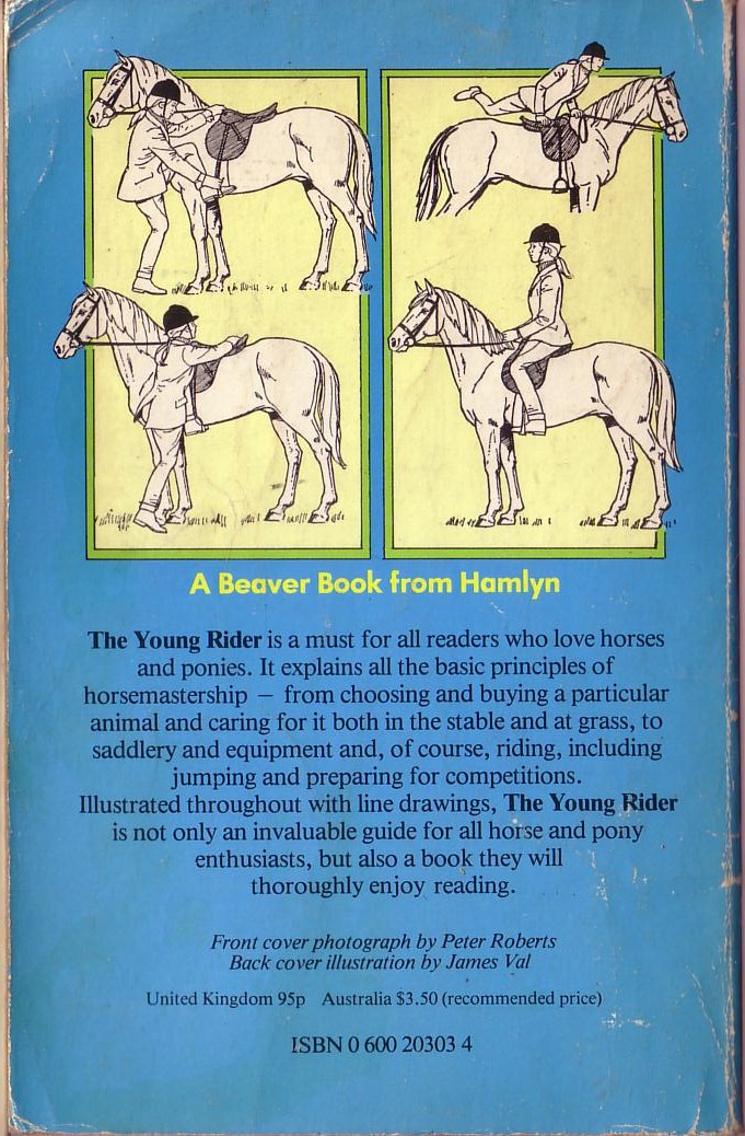 THE YOUNG RIDER magnified rear book cover image