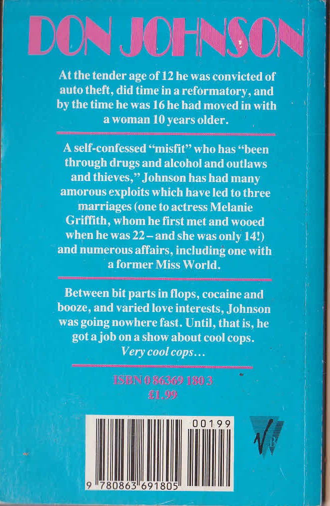 David Hershkovits  DON JOHNSON magnified rear book cover image