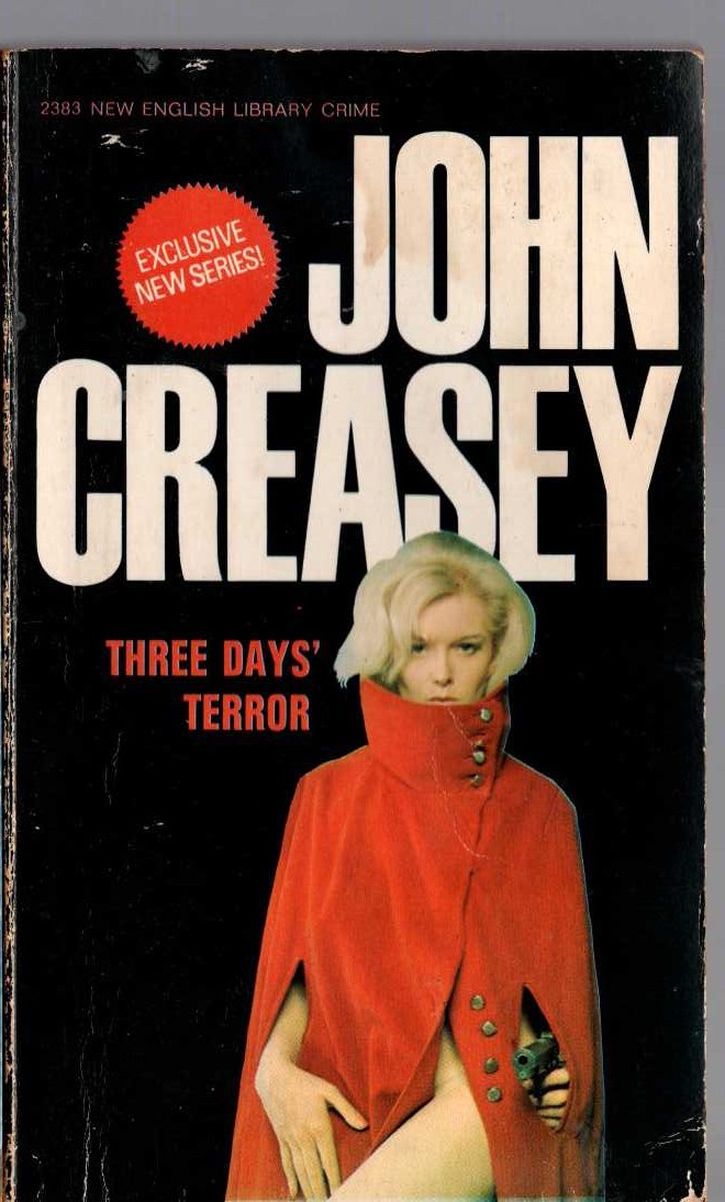 John Creasey  HREE DAYS' TERROR front book cover image