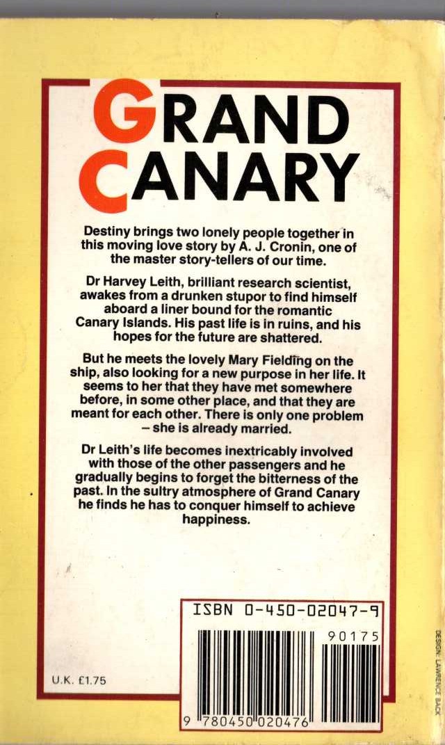 A.J. Cronin  GRAND CANARY magnified rear book cover image
