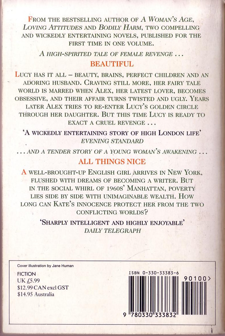 Rachel Billington  BEAUTIFUL and ALL THINGS NICE magnified rear book cover image