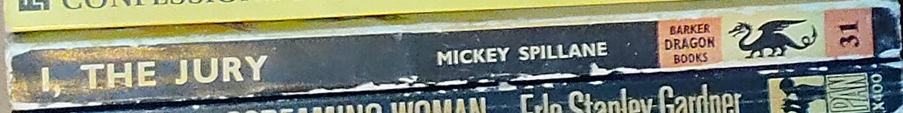 Mickey Spillane  I,-THE JURY spine of book image