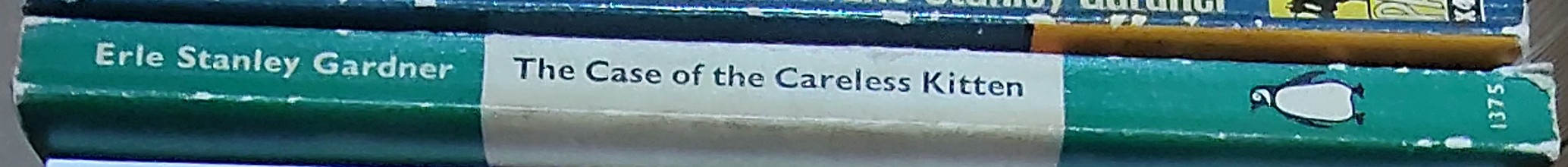 Erle Stanley Gardner  THE CASE OF THE CARELESS KITTEN spine of book image