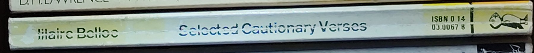 Hilaire Belloc  SELECTED CAUTIONARY VERSES (Juvenile) spine of book image