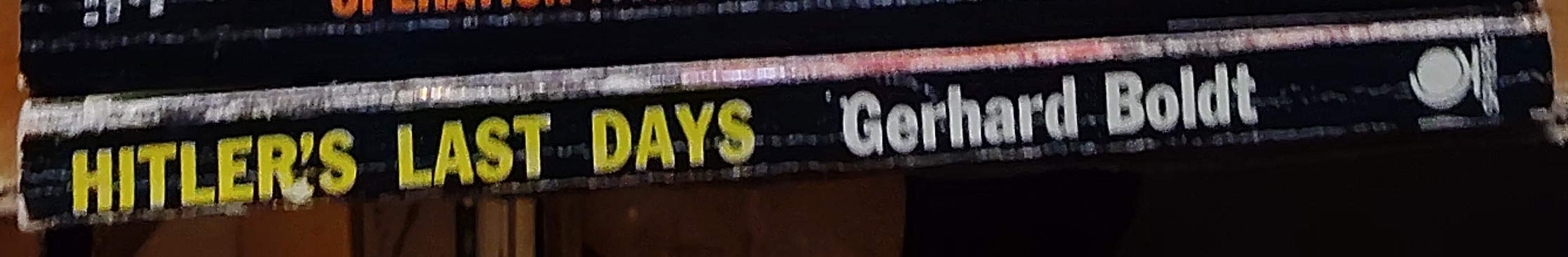 Gerhard Boldt  HITLER'S LAST DAYS spine of book image