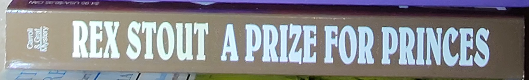 Rex Stout  A PRIZE FOR PRINCES spine of book image