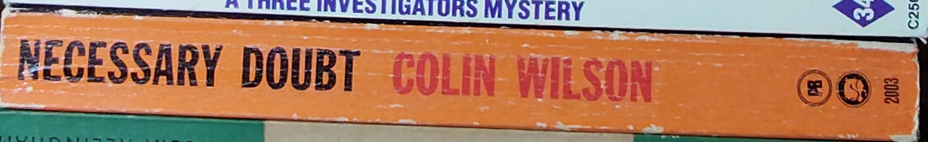 Colin Wilson  NECESSARY DOUBT spine of book image