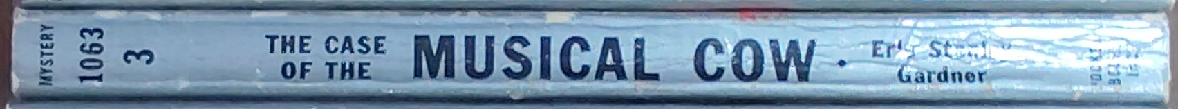 Erle Stanley Gardner  THE CASE OF THE MUSICAL COW spine of book image