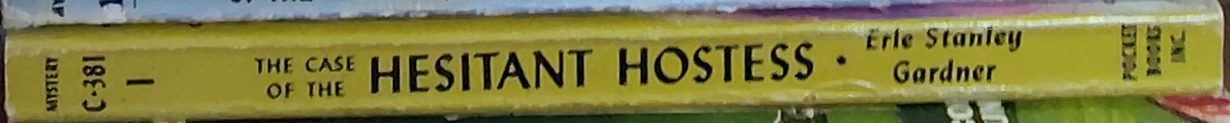 Erle Stanley Gardner  THE CASE OF THE HESITANT HOSTESS spine of book image