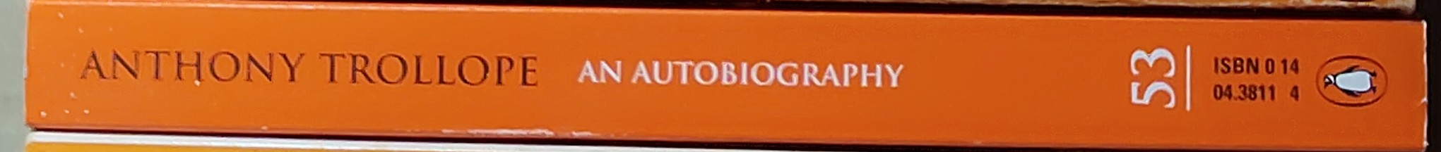 Anthony Trollope  AN AUTOBIOGRAPHY spine of book image