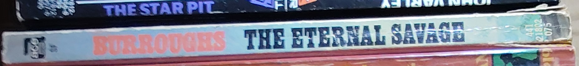 Edgar Rice Burroughs  THE ETERNAL SAVAGE spine of book image