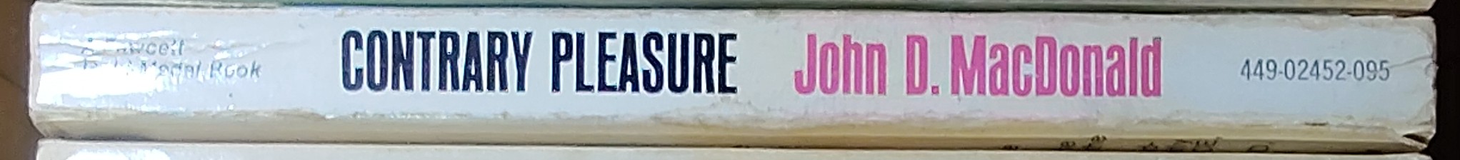 John D. MacDonald  CONTRARY PLEASURE spine of book image