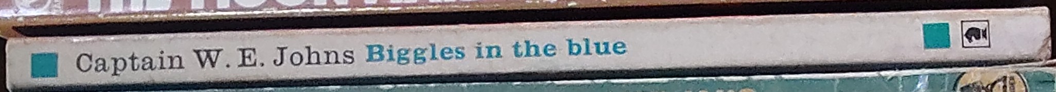 Captain W.E. Johns  BIGGLES IN THE BLUE spine of book image