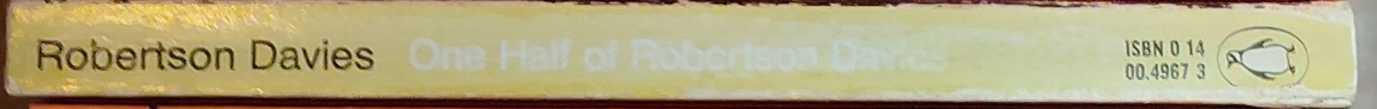 Robertson Davies  ONE HALF OF ROBERTSON DAVIES (non-fiction) spine of book image