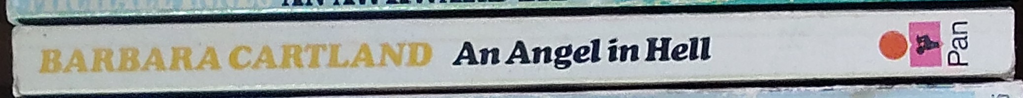 Barbara Cartland  AN ANGEL IN HELL spine of book image