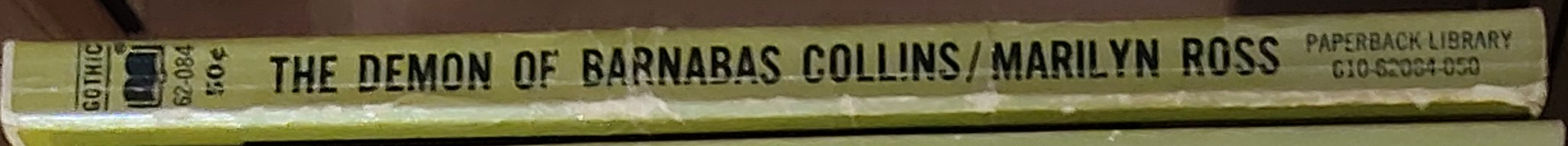 Marilyn Ross  THE DEMON OF BARNABAS COLLINS spine of book image