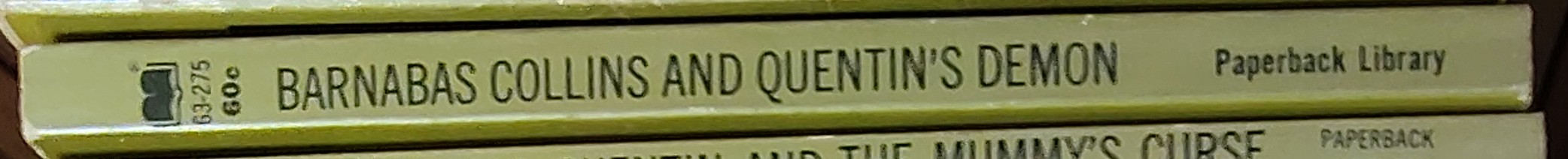 Marilyn Ross  BARNABAS COLLINS AND QUENTIN'S DEMON spine of book image