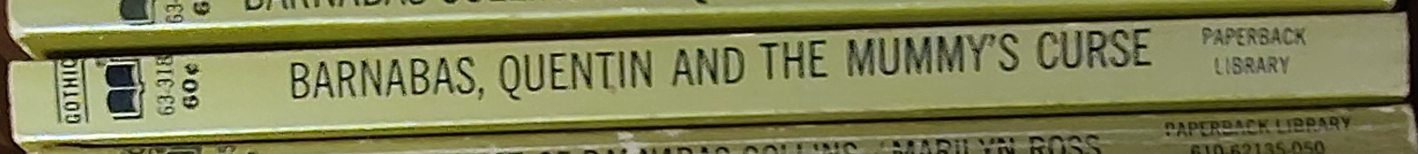 Marilyn Ross  BARNABAS, QUENTIN AND THE MUMMY'S CURSE spine of book image