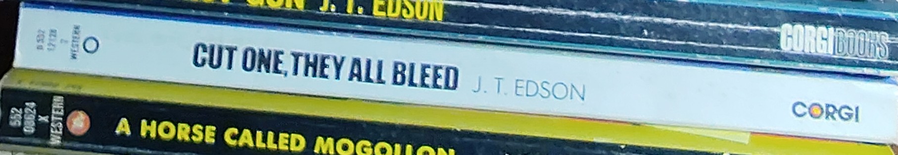 J.T. Edson  CUT ONE, THEY ALL BLEED spine of book image