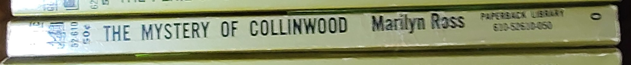 Marilyn Ross  THE MYSTERY OF COLLINWOOD spine of book image
