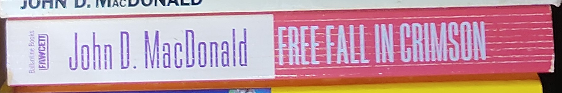 John D. MacDonald  FREE FALL IN CRIMSON spine of book image