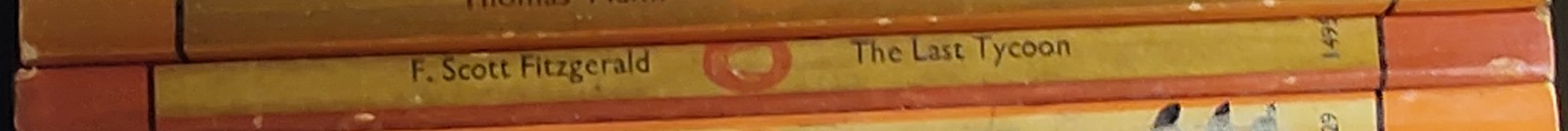 F.Scott Fitzgerald  THE LAST TYCOON spine of book image
