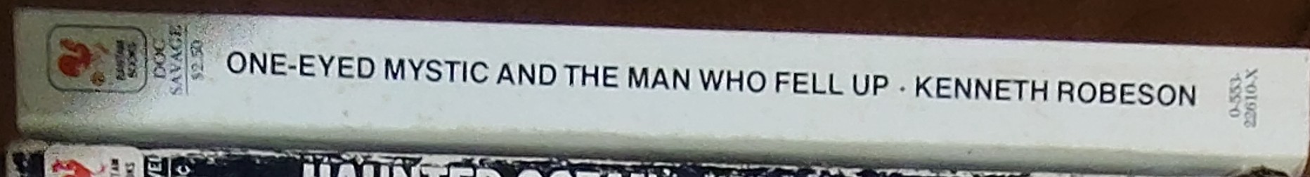 Kenneth Robeson  DOC SAVAGE: ONE-EYED MYSTIC and THE MAN WHO FELL UP spine of book image