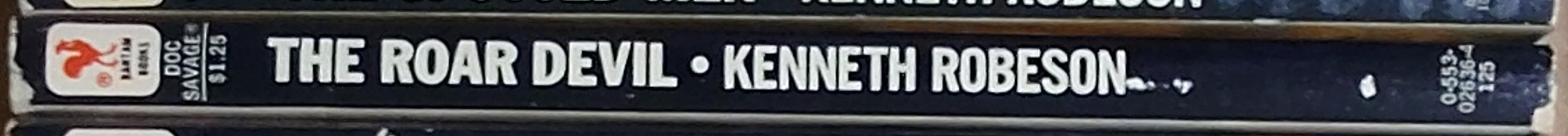 Kenneth Robeson  DOC SAVAGE: THE ROAR DEVIL spine of book image