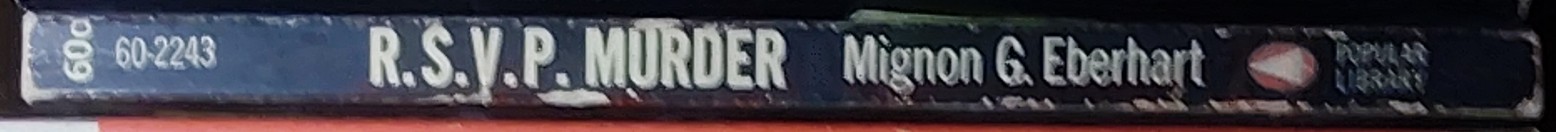 Mignon G. Eberhart  R.S.V.P. MURDER spine of book image