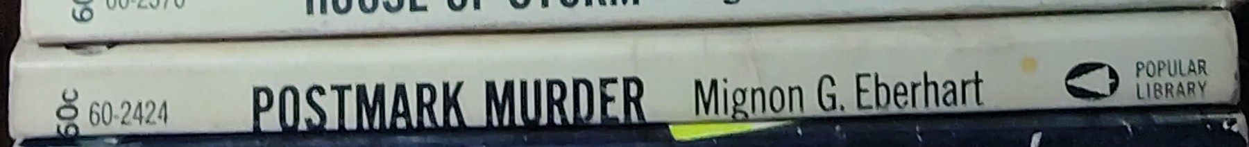 Mignon G. Eberhart  POSTMARK MURDER spine of book image