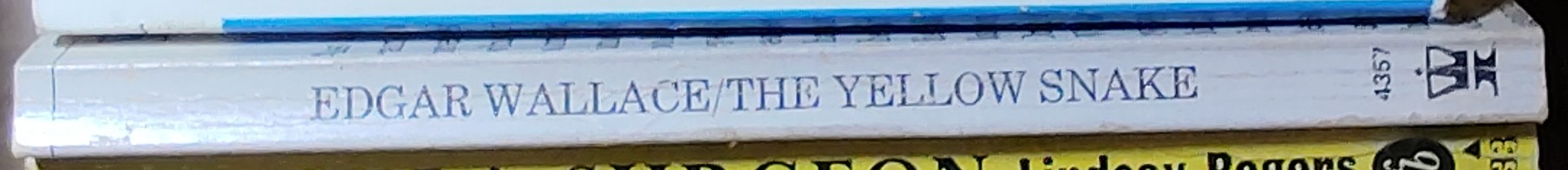 Edgar Wallace  THE YELLOW SNAKE spine of book image
