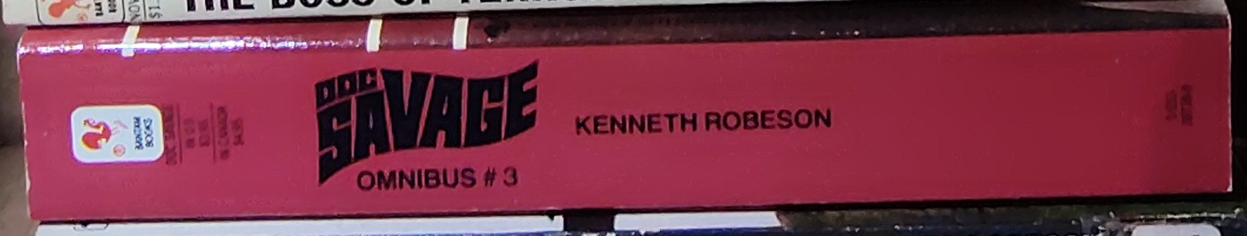 Kenneth Robeson  DOC SAVAGE - OMNIBUS #3: MEASURES FOR A COFFIN/ THE SPOOK OF GRANDPA EBEN/ THE THREE DEVILS/ STRANGE FISH spine of book image