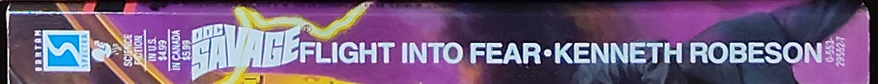 Kenneth Robeson  DOC SAVAGE: FLIGHT INTO FEAR spine of book image