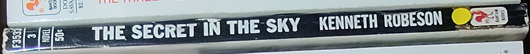 Kenneth Robeson  DOC SAVAGE: THE SECRET IN THE SKY spine of book image