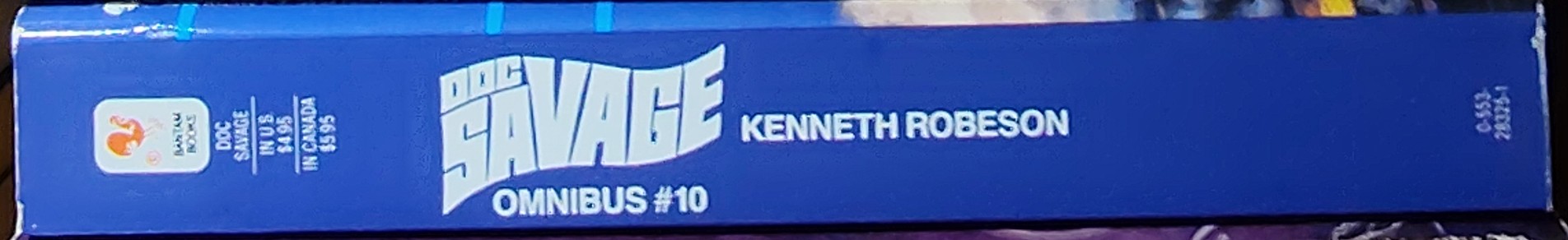 Kenneth Robeson  DOC SAVAGE - OMNIBUS #10: THE DEVIL'S BLACK ROCK/ WAVES OF DEATH/ TERROR AND THE LONELY WIDOW/ THE TOO-WOSE OWL spine of book image