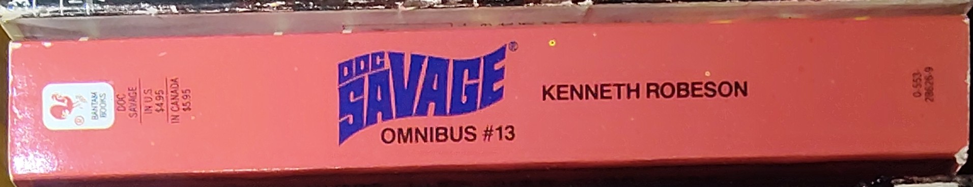 Kenneth Robeson  DOC SAVAGE - OMNIBUS #13: THE DERELICT OF SKULL SHOAL/ RETURNFROM CORMORAL/ THE GREEN MASTER/ UP FROM EARTH'S CENTER/ TERROR WEARS NO SHOES spine of book image