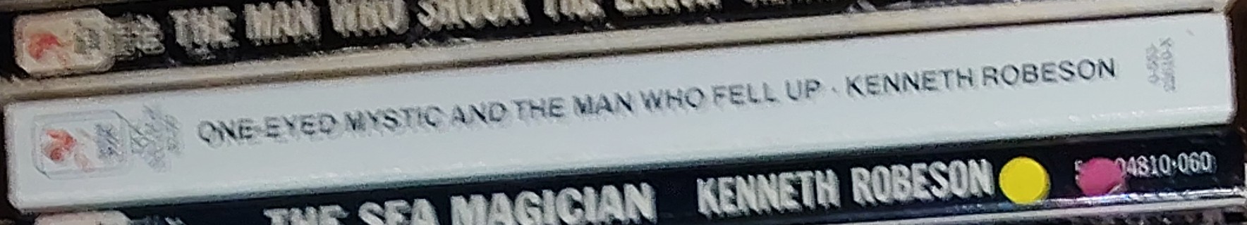 Kenneth Robeson  DOC SAVAGE: ONE-EYED MYSTIC and THE MAN WHO FELL UP spine of book image