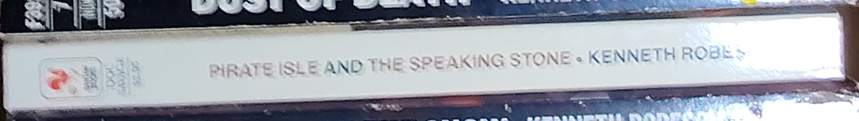 Kenneth Robeson  DOC SAVAGE: PIRATE ISLE and THE SPEAKING STONE spine of book image