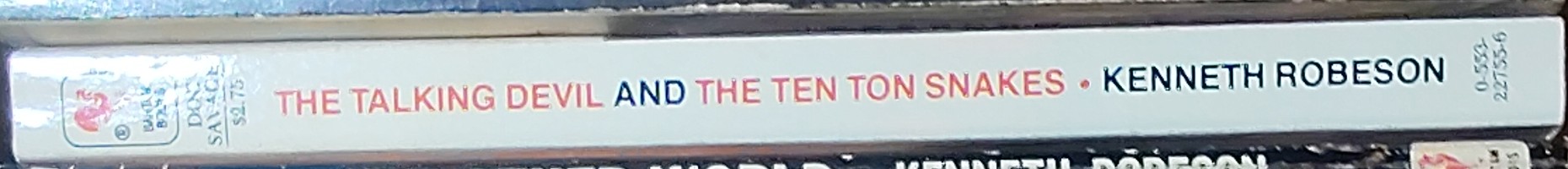 Kenneth Robeson  DOC SAVAGE: THE TALKING DEVIL and THE TEN TON SNAKES spine of book image