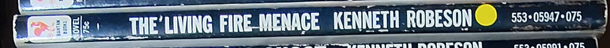 Kenneth Robeson  DOC SAVAGE: THE LIVING FIRE MENACE spine of book image