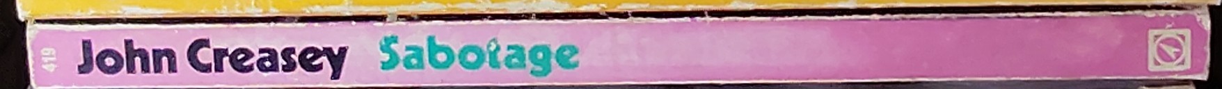 John Creasey  SABOTAGE (Department Z) spine of book image