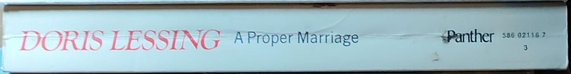 Doris Lessing  A PROPER MARRIAGE spine of book image