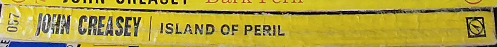 John Creasey  ISLAND OF PERIL (Department Z) spine of book image